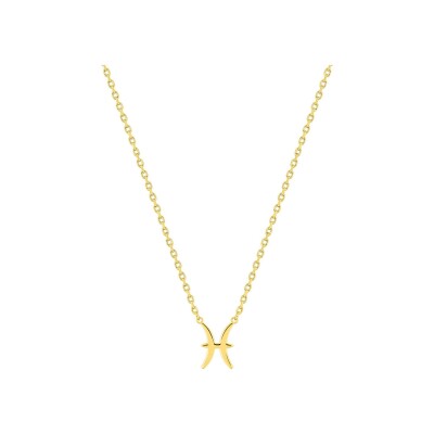 Collier zodiaque Poissons en plaqué or