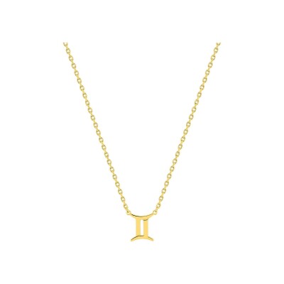Collier zodiaque Gémeaux en plaqué or
