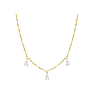 Collier en plaqué or et oxyde de zirconium