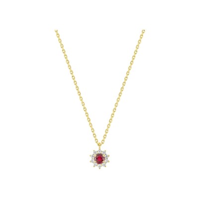 Collier en plaqué or et oxyde de zirconium