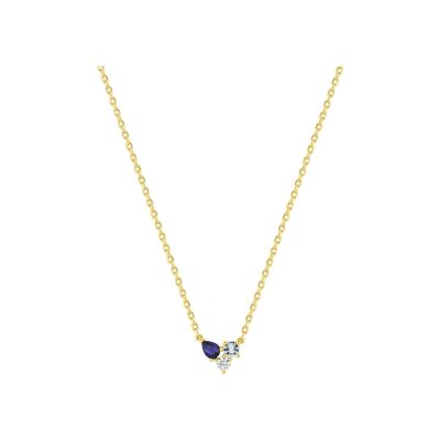 Collier en plaqué or et oxyde de zirconium