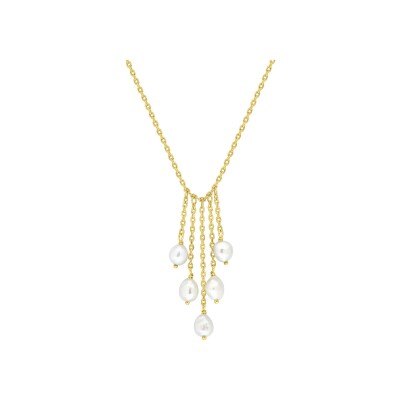 Collier en plaqué or et perle de culture d'eau douce