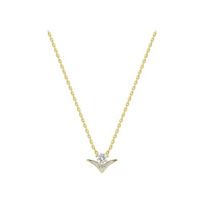 Collier en plaqué or et oxyde de zirconium