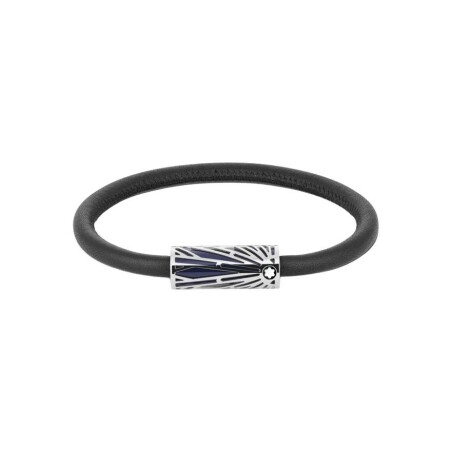 Bracelet Montblanc Meisterstück en cuir, acier et laque