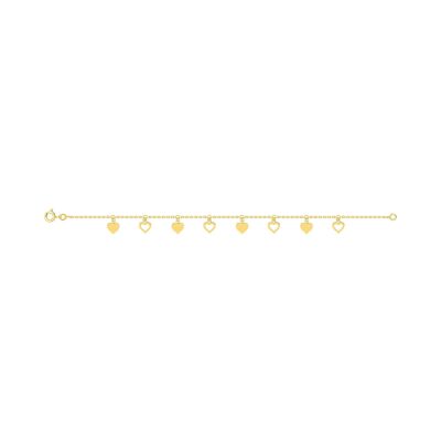 Bracelet charm en plaqué or, taille 18cm
