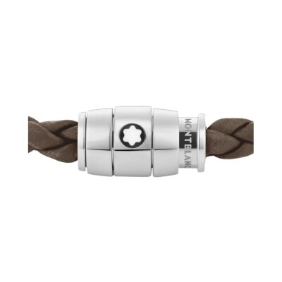 Montblanc Meisterstück bracelet in brown leather and steel