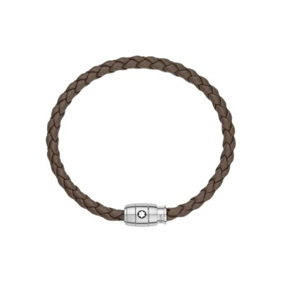 Montblanc Meisterstück bracelet in brown leather and steel