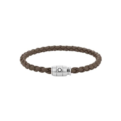 Montblanc Meisterstück bracelet in brown leather and steel