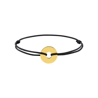 Bracelet corde à graver avec motif cible en plaqué or