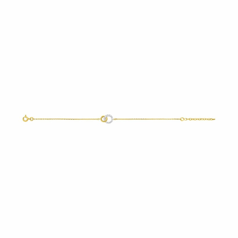 Bracelet en plaqué or, rhodium et oxyde de zirconium