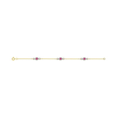 Bracelet en plaqué or et oxyde de zirconium