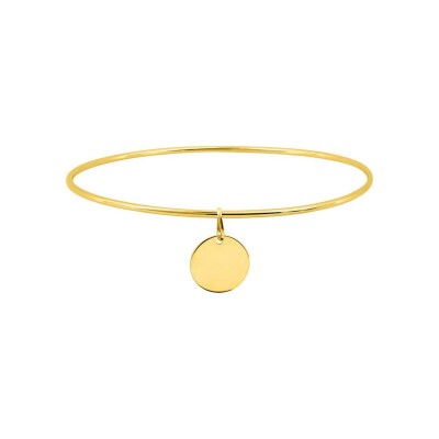 Bracelet Jonc jeton à graver 12mm en plaqué or