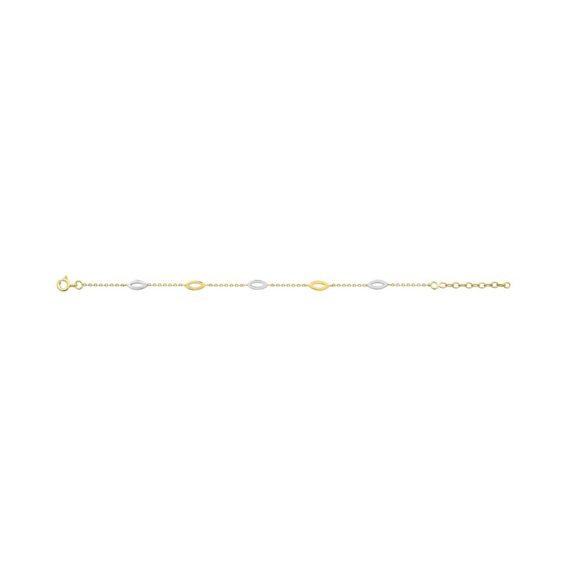 Bracelet en plaqué or bicolore
