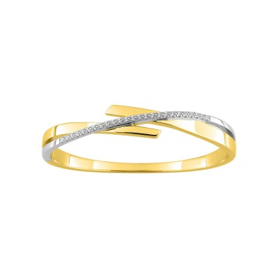 Bracelet Jonc en plaqué or et oxyde de zirconium