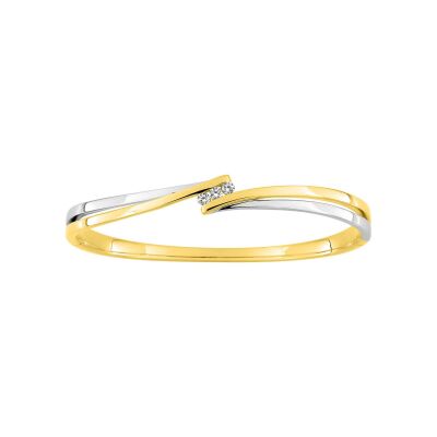 Bracelet Jonc en plaqué or et oxyde de zirconium