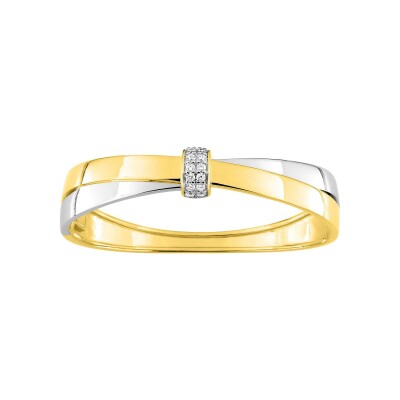 Bracelet Jonc en plaqué or et oxyde de zirconium