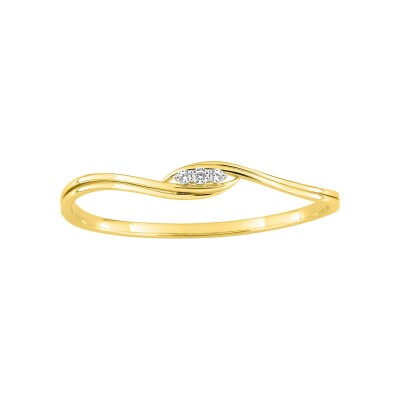 Bracelet Jonc en plaqué or et oxyde de zirconium