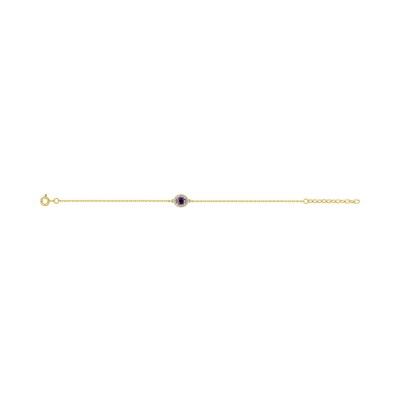 Bracelet en plaqué or et oxyde de zirconium