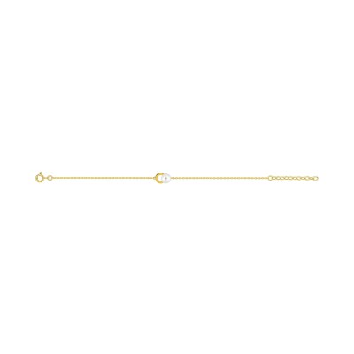Bracelet en plaqué or et perle de culture
