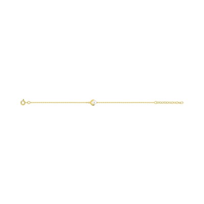 Bracelet en plaqué or et perle de culture