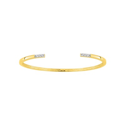 Bracelet Jonc en plaqué or et oxyde de zirconium
