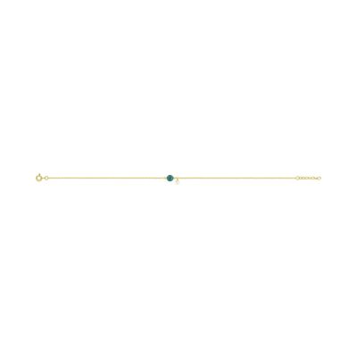 Chaîne de cheville en plaqué or, turquoise et perle d'imitation