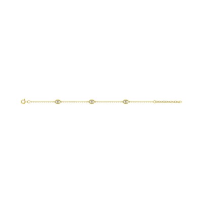 Bracelet en plaqué or et oxyde de zirconium