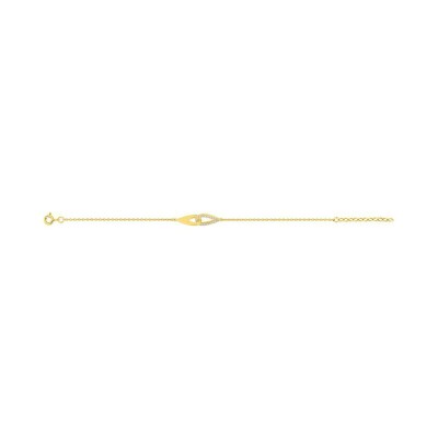 Bracelet en plaqué or et oxyde de zirconium