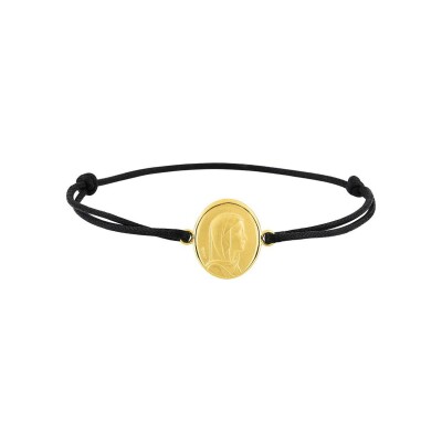 Bracelet corde avec motif en plaqué or