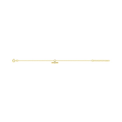 Bracelet en plaqué or rhodié et oxyde de zirconium