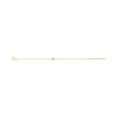 Bracelet enfant laqué rose en plaqué or