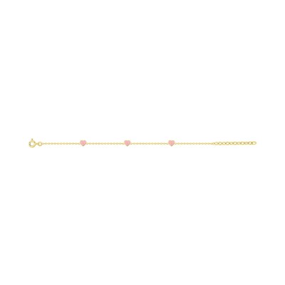 Bracelet enfant laqué rose en plaqué or