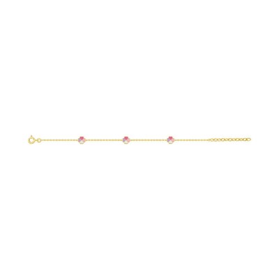 Bracelet enfant laqué multicolore en plaqué or