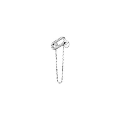Mono boucle d'oreille chaîne Messika Move Uno en or blanc et diamants