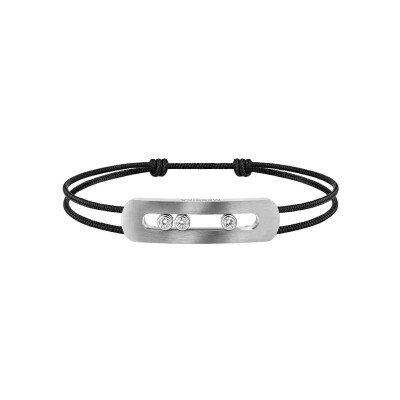 Bracelet cordon Messika Move Titanium en titane et diamant, grand modèle