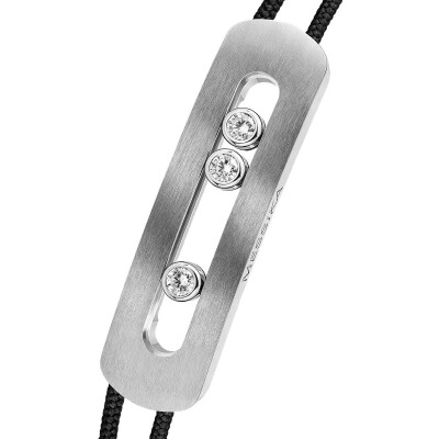 Bracelet cordon Messika Move Titanium en titane et diamant, grand modèle