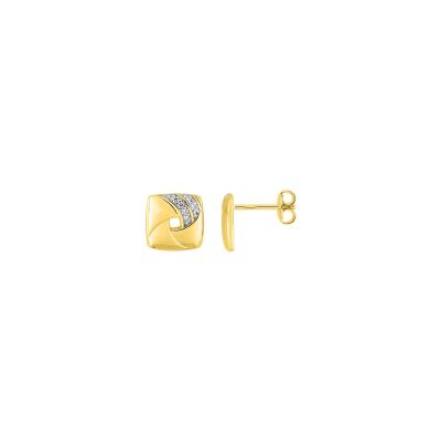 Clous d'oreilles en plaqué or et oxyde de zirconium