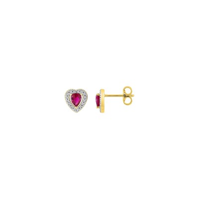 Clous d'oreilles en plaqué or et oxyde de zirconium