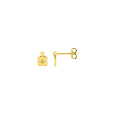 Clous d'oreilles en plaqué or et oxyde de zirconium