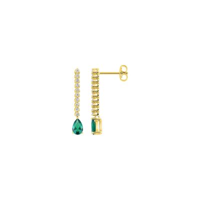 Boucles d'oreilles pendantes en plaqué or et oxyde de zirconium
