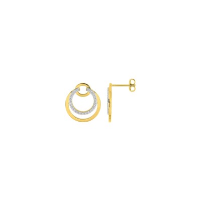 Boucles d'oreilles pendantes en plaqué or et oxyde de zirconium