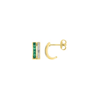 Boucles d'oreilles demi créoles en plaqué or et oxyde de zirconium