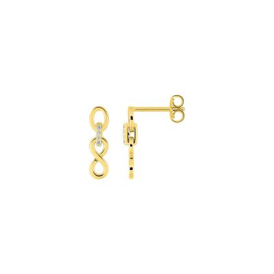 Boucles d'oreilles pendantes en plaqué or et oxyde de zirconium