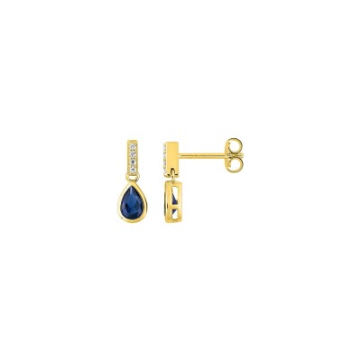 Boucles d'oreilles pendantes en plaqué or et oxyde de zirconium