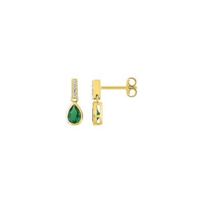 Boucles d'oreilles pendantes en plaqué or et oxyde de zirconium