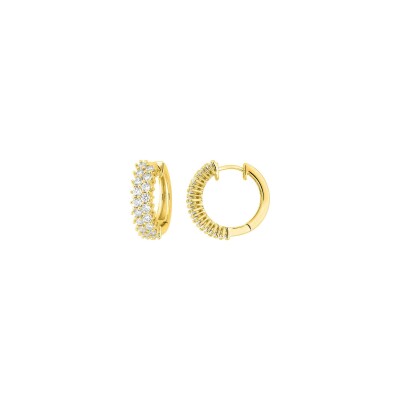 Boucles d'oreilles créoles en plaqué or et oxyde de zirconium
