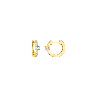 Boucles d'oreilles créoles en plaqué or et oxyde de zirconium