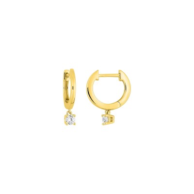 Boucles d'oreilles créoles en plaqué or et oxyde de zirconium