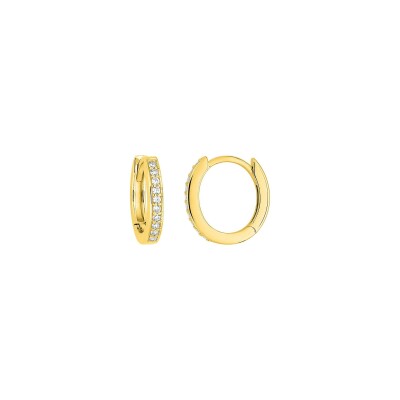 Boucles d'oreilles créoles en plaqué or et oxyde de zirconium