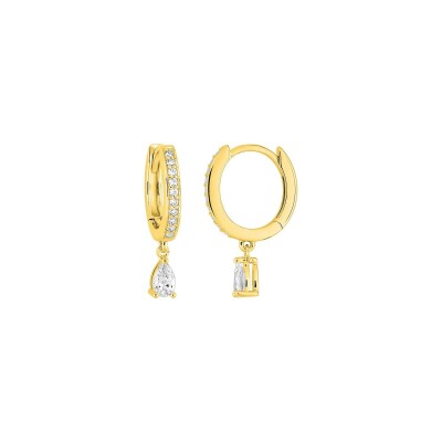 Boucles d'oreilles créoles en plaqué or et oxyde de zirconium